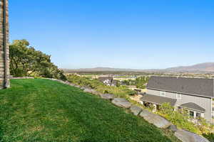 View of yard with a mountain view