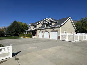 View of front of house with a garage