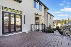 View of wooden deck