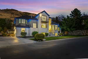 Mediterranean / spanish home featuring a mountain view