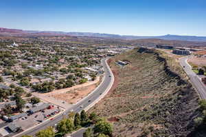 Bird's eye view with a mountain view