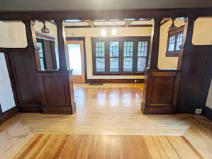 Formal dining room, light hardwood flooring