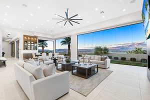 View of tiled living room