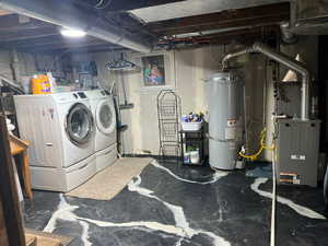 Laundry room, water heater and furnace