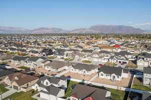 Bird's eye view featuring a mountain view