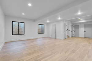 Spare room with light wood-type flooring