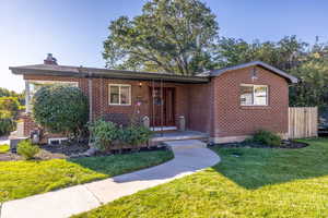 View of front of home with a front yard