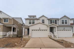 View of front facade with a garage