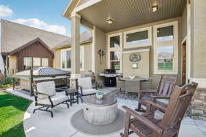 View of patio / terrace featuring an outdoor hangout area and area for grilling