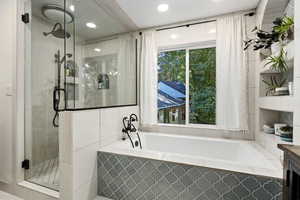 Upper Level: Master Bathroom tub and shower