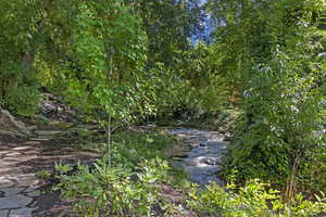 View of creek with beautiful walkways