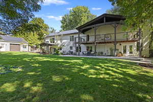 Back of house and detached garage