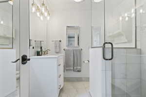 Lower Level: Master bathroom with heated floors