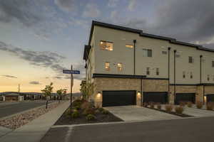 View of front of home with a garage