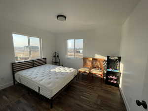 Bedroom featuring dark wood-type flooring