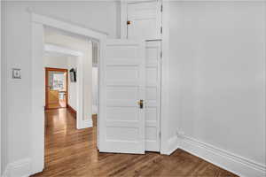 Hall featuring hardwood / wood-style floors