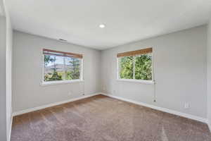 Carpeted spare room with a healthy amount of sunlight