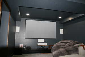 View of carpeted theater room