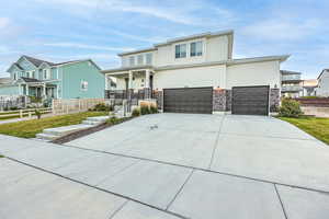 View of front facade with a garage