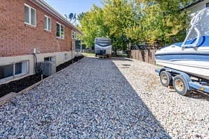 View of yard featuring central air condition unit