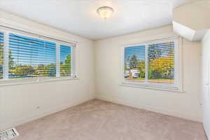 View of carpeted spare room