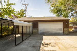 Garage with a carport