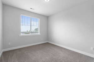 Spare room featuring carpet floors and a textured ceiling