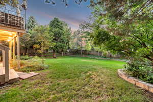 Mature privacy trees and fully fenced yard