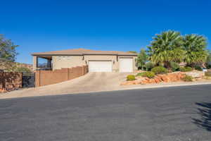 View of front of home with a garage