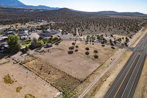 Aerial view featuring a mountain view