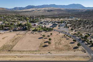 Aerial view featuring a mountain view