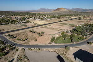 Aerial view featuring a mountain view