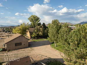 Exterior space with a mountain view