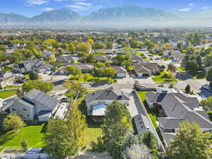 Aerial view featuring a mountain view