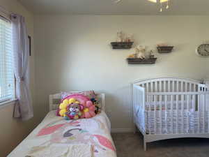 Second Bedroom featuring carpet floors and ceiling fan