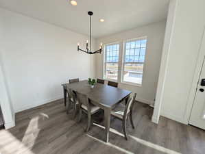 Dining area with views to water