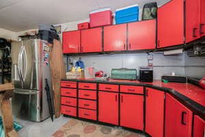 Garage cabinets, with epoxy flooring, fridge excluded