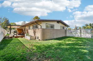 East side yard with garden box