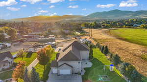 Aerial view featuring a mountain view