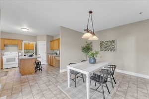 View of tiled dining area