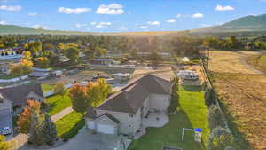 Aerial view featuring a mountain view