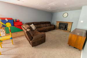 View of carpeted living room