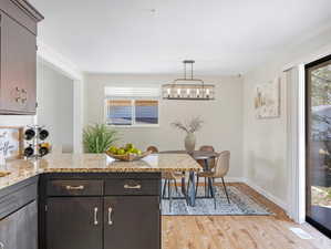 Dining room featuring light wood-type flooring