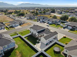 Aerial view featuring a mountain view