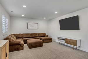 View of carpeted living room