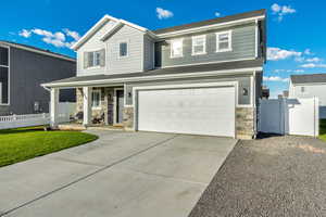 View of front facade with a garage