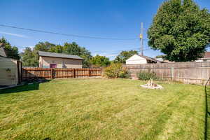 fully fenced back yard