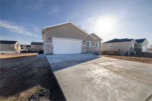 View of front facade with a garage