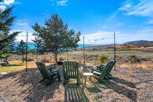 View of yard featuring a mountain view