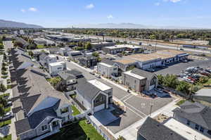 Aerial view featuring a mountain view